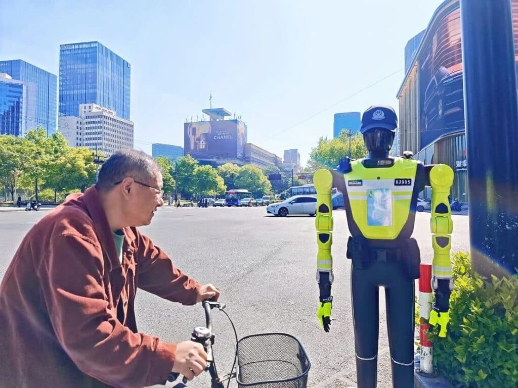 The robot is reminding visitors