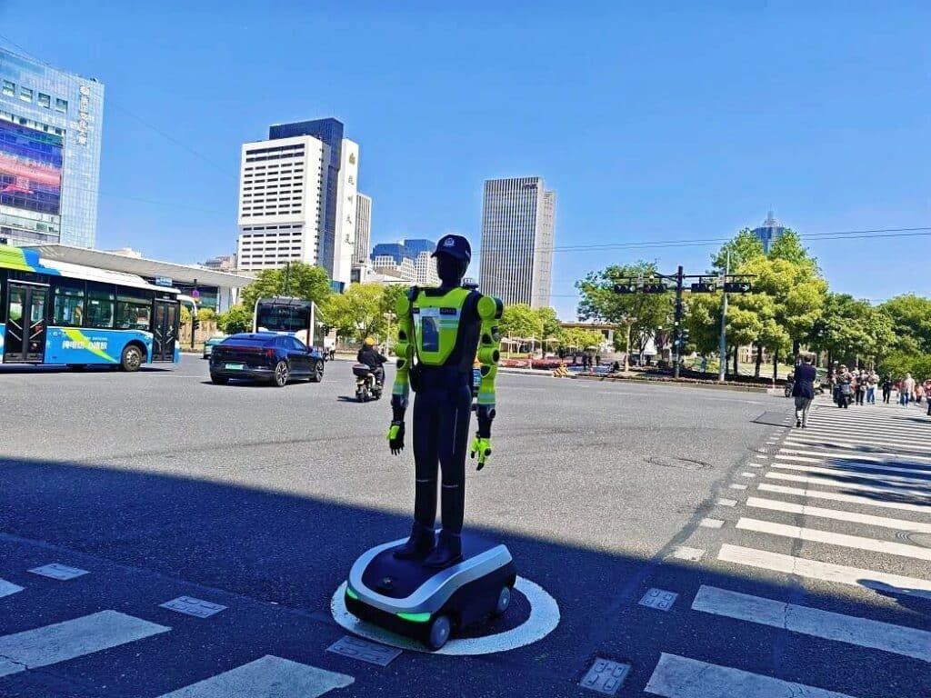 Traffic robot on duty
